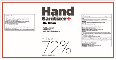 Dr Clean 500ml Label.jpg 500ml NDC: 76850-201-01 Label - Dr Clean 500ml Label